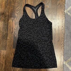 Lululemon Black Leopard Print Racerback Tank